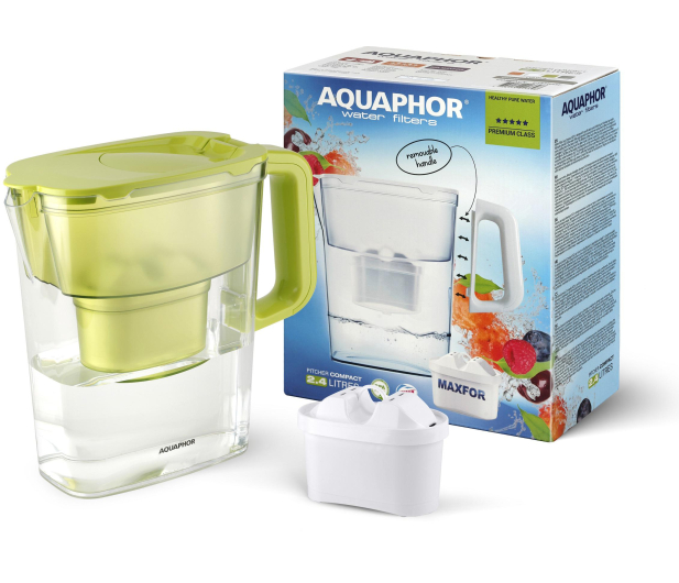 AQUAPHOR Dzbanek filtrujący Kompakt 2,4 l (kolor limonkowy) + wkład B100-25 Maxfor  - 1378162 - zdjęcie